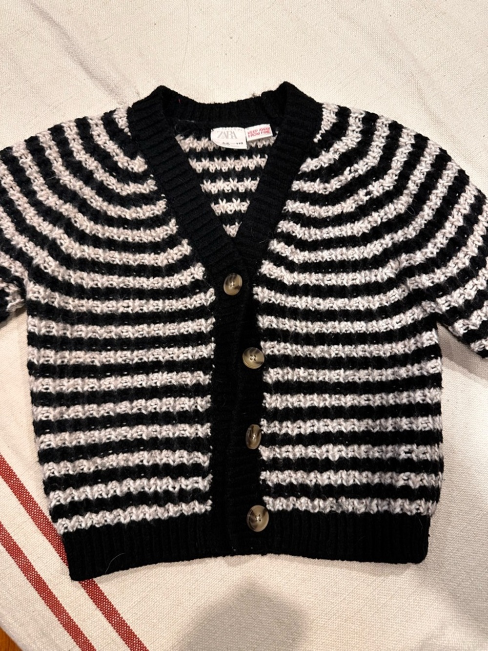ZARA Black and White Striped Knit Sweater